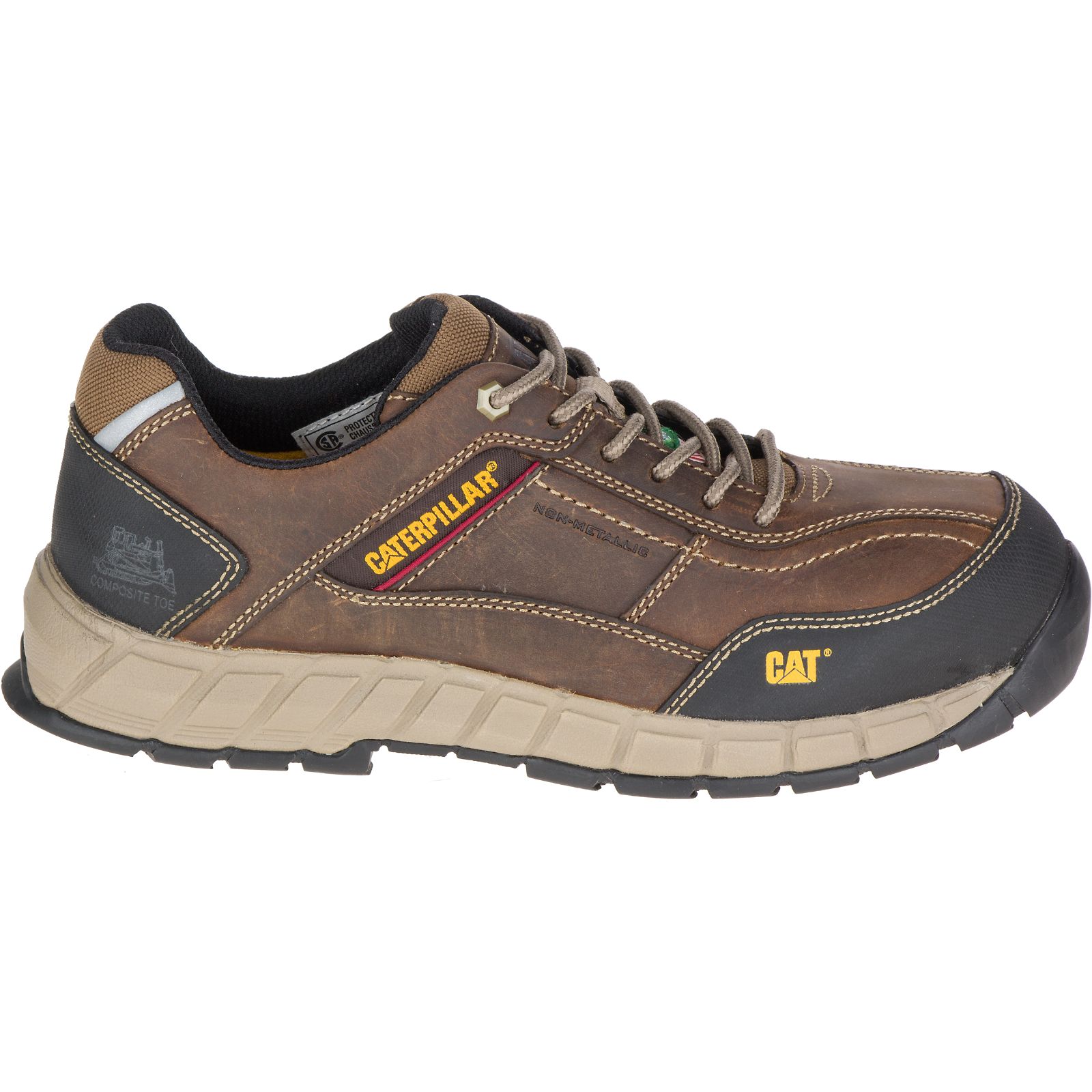 Caterpillar Work Shoes UAE - Caterpillar Streamline Leather Csa Composite Toe Mens - Dark Beige MNYQLG873